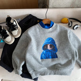  MQTIME  -  Toddler Boys Sweatshirt Cartoon Printed Thicken Warm Kids Baby Boys Hoodies Winter Versatile Casual Infant Boys Pullovers