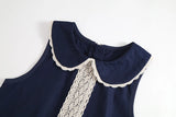 MQTIME  -  Summer Toddler Girl Dresses Korean Fashion Cute Doll Collar Sleeveless Lace Baby Princess Dress Boutique Kids Clothing BC1703
