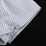 MQTIME  -  Women's Casual Striped 2 Piece-Set Shorts Contrast Bow Lace-Up Cardigan Loose Shorts Daily Party Fashion Female Sets New
