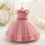 MQTIME  -  New Fashion Baby Girl Princess Butterfly Tutu Dress Puff Sleeve Child Tulle Pageant Party Birthday kids Ball Gown 2-10Y