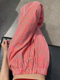MQTIME  -  New Autumn Red Plaid Wide Leg Pants Women Casual Loose Floor Pants Ladies Elastic Waist Drawstring Mop Pants Pantalones