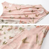 MQTIME  -  Fragmented Floral Patchwork Dress For Women'S Summer New High-End Design, Elastic Mesh Diagonal Shoulder Slit Irregular Slim Fit