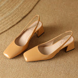 MQTIME  -  Square Toe Design Patent Leather Women Shoes Chunky Heels Summer Women's Pumps Slingbacks Candy Colors Sandals for Women WSH5310