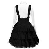 MQTIME  -  Fashion Gothic Lolita Dress Women Vintage Bowknot Outfits Maid Cosplay Anime Girl Black Long Sleeve Gothic Shirt Lace Mini Dress