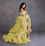 MQTIME  -  tulle robe photo dress Summer 3d Shoulderless Elegance Maternity Dress for Pregnant Women