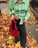 MQTIME  -  Casual Striped Shirt Women Korean Single Breasted Elastic And Pleated Blouse Spring 2025 New Turndown Collar Long Sleeves Shirts