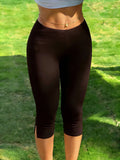 MQTIME  -  New Women's Y2K Street Style Black Slim-fit Cropped Pants