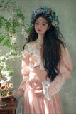 MQTIME  -   Women Elegant French Painting Style Maternity Dress for Photo Shoot Pregnancy Lace Top with Skirt 2pcs Dresses for Photography