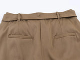  MQTIME  -  Women Leisure Skirts Spring Summer New Fashion Solid Color Mini Skirts For Women Elegant High Waist Khaki Skirts