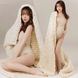 MQTIME  -   Women Photography Props Maternity Dresses Pregnancy Elegant Dress Bodysuits Knitted Blanket Studio Photo Shoot Clothes