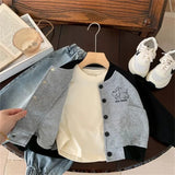 MQTIME  -   Autumn Boys Baseball Jackets Spring Casual Sport Coats Children Clothes Trendy Cartoon Print Outerwear 2-6 Years