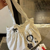 MQTIME  -  New Cute Versatile Polka Dot Heart Print Skirt Large Capacity Commuter Shoulder Bag