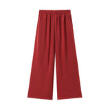MQTIME  -  summer new women's clothing versatile loose elastic waist high waist wide leg casual trousers