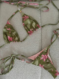MQTIME  -  Biquini Bathing Suit Swimming Suit Beachwear Bikinis Sexy Women Swimsuit Swimwear Female Floral Thong Bikini Set