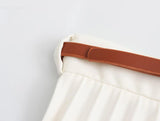  MQTIME  -  Women's Pleated Skirt High Waist Mini Skirt Women's Fashion Belt Short Skirt Casual Elegant Women's Skirt Summer