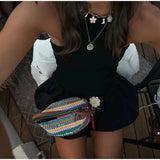 MQTIME  -  Casual A Line Dress Women Slim Round Neck Sleeveless Puffy Robe Female Spring Fashion Solid Soft High Waist Dresses Lady