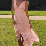 MQTIME  -  Elegant Dresses Date Modest Sweet Romantic V-neck Summer Charming French Stylish Feminine Trendy Women Party Evening Gown