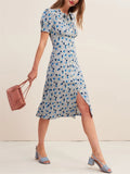 MQTIME  -  Clearance Price Ladies Short-Sleeved Temperament High-Waisted Slimming Robe for Holiday