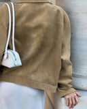 MQTIME  -  Ladd Vintage Suede Autumn/winter Design Sense Blazer with A Loose Collar and A Relaxed Temperament Commuter Jacket