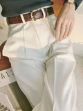 MQTIME  -  Korean Fashion Straight Trousers Women High Waist Solid Women's Summer Pants High Street Suit Pants Female Loose Wide Leg Pants