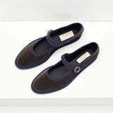 MQTIME  -  Flats Mary Jane Shoes Women Trend Velvet Casual Streetwear Ladies Shoes Canvas Buckle Strap Pointed Toe Loafers Elegant