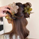MQTIME  -  Fashion Princess Flower Hair Claw Korean Large Hair Clip Crab Clamp Vintage Women Ponytail Shark Clip Headdress Hair Accessories
