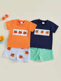 MQTIME  -  Infant Halloween Costume Ghost Printed Round Neck Long Sleeve Romper and Striped Pants 2 Pcs Set for Baby Boy