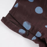  MQTIME  -  Temperament Vintage Polka Dot Print Irregular Design A-LINE Short Skirts