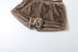  MQTIME  -  Wild Hottie Shorts Women Winter Trend Furry PU Patchwork Zip Simple Sexy  Punk Stretch Skinny Street Clubwear Bottom