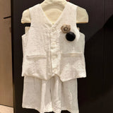  MQTIME  -  Boys' Suit Spring and Summer New Children's Wear Korean Style Boys and Girls Casual Simple Corset Vest Shorts Two Sets