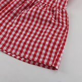  MQTIME  -  Spring New Product Red Plaid Square Collar Five-quarter Sleeve Lace-up Dress Women's Casual Dress