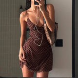 MQTIME  -  Retro Slim Summer Women's Sweet Street Polka Dot Print Simple Basic Sleeveless Dress