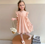 MQTIME  -  Fashion Baby Girl Princess Ruffled Dress Sleeveless Infant Toddler Child Vestido Party Birthday Ball Gown Baby Clothes 1-10Y