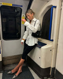 MQTIME  -  Casual Striped Shirt Women Korean Single Breasted Elastic And Pleated Blouse Spring 2025 New Turndown Collar Long Sleeves Shirts