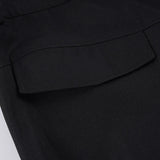 MQTIME  -  Chic Low Waisted Flared Pants Y2K High Street Retro Wide Leg Trousers Goth Slim Pocket Office Lady Korean Baggy Pants