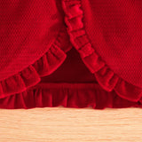 MQTIME  -  2Piece Sets Spring Autumn Infant Girl Clothes Korean Cute Cartoon Plaid Long Sleeve Cotton Tops+Dress Baby Newborn Items B022