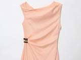  MQTIME  -  Women's Solid Color Sleeveless Asymmetrical Maxi Dress Slim Fit Sexy Pleated Chic Summer Fashion Holiday Style with Slit