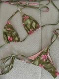 MQTIME  -  Biquini Bathing Suit Swimming Suit Beachwear Bikinis Sexy Women Swimsuit Swimwear Female Floral Thong Bikini Set