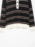  MQTIME  -  Women Fashion Striped Print Knitted Sweaters 2026 Star Same Style Long Sleeve Female Pullovers Elegant Chic Knitwear Top