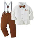 MQTIME  -  Boy Formal Clothing Outfit Party Bow Tie Children Toddler Birthday Dress Suits 1-6Y Gentleman Shirt+ Pant Boy Suit Clothes