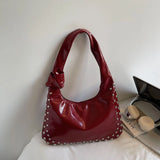MQTIME  -  Fashion Retro Underarm Women's Bag Casual Single Shoulder Simple Versatile Rivet Single Shoulder Bag