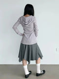  MQTIME  -  Vintage Polka Dot Bandage High Waist A-LINE Patchwork Japanese Skirts