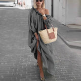 MQTIME  -  High Quality Large Plate Oblique Shoulder Open Shoulder Beautiful Dress Independent Station 8633# for Women