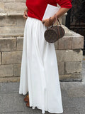  MQTIME  -  Skirt Spring and Summer New Women's Solid Color Pleated Waist Swinging Holiday Style Skirt Umbrella Skirt