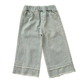 MQTIME  -  Spring Baby Girls Denim Pant 2025 Knotbow Printed Spliced Elastic Waist Kid Girl Jeans Loose Versatile Little Girl Straight Pant