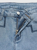 MQTIME  -  Women High Waist Wide Leg Pants Hole Straight Pants Long Jeans Casual Trendy Trousers Autumn Winter New Denim Trousers