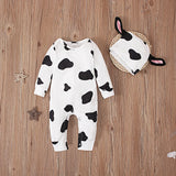 MQTIME  -  2Piece Set Spring Summer Newborn Girls Clothes Cartoon Cute Long Sleeve Cotton Boy Jumpsuits Romper+Hat Toddler Costume