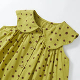 MQTIME  -  Summer Girls Boutique Clothes Korean Cute Doll Collar Dot Sleeveless Princess Toddler Dress Baby Dresses Kids Clothing BC2146