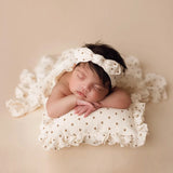 MQTIME  -  Newborn Props For Photography Soft Skin Friendly Double-Layer Cotton Blanket/Lace Pillow/Headband Photography Accessories