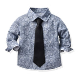 MQTIME  -  Fashion New Kids Boys Gentleman Clothing Set Long Sleeve Floral Bowtie Shirts+Vest+Trousers Toddler Boy Formal Suit